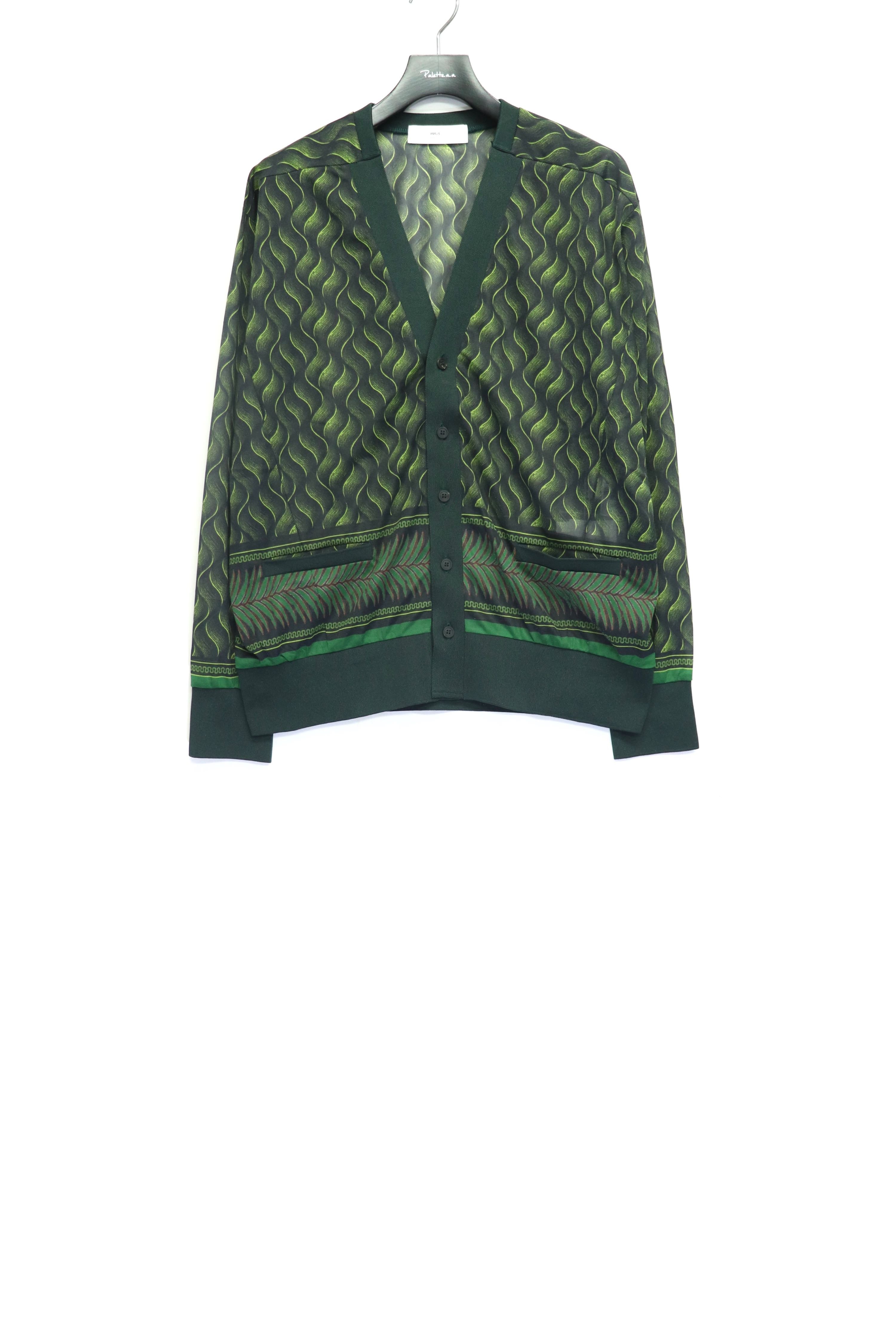 TOGA VIRILIS(トーガ ビリリース)のSheer jersey print cardigan GREEN