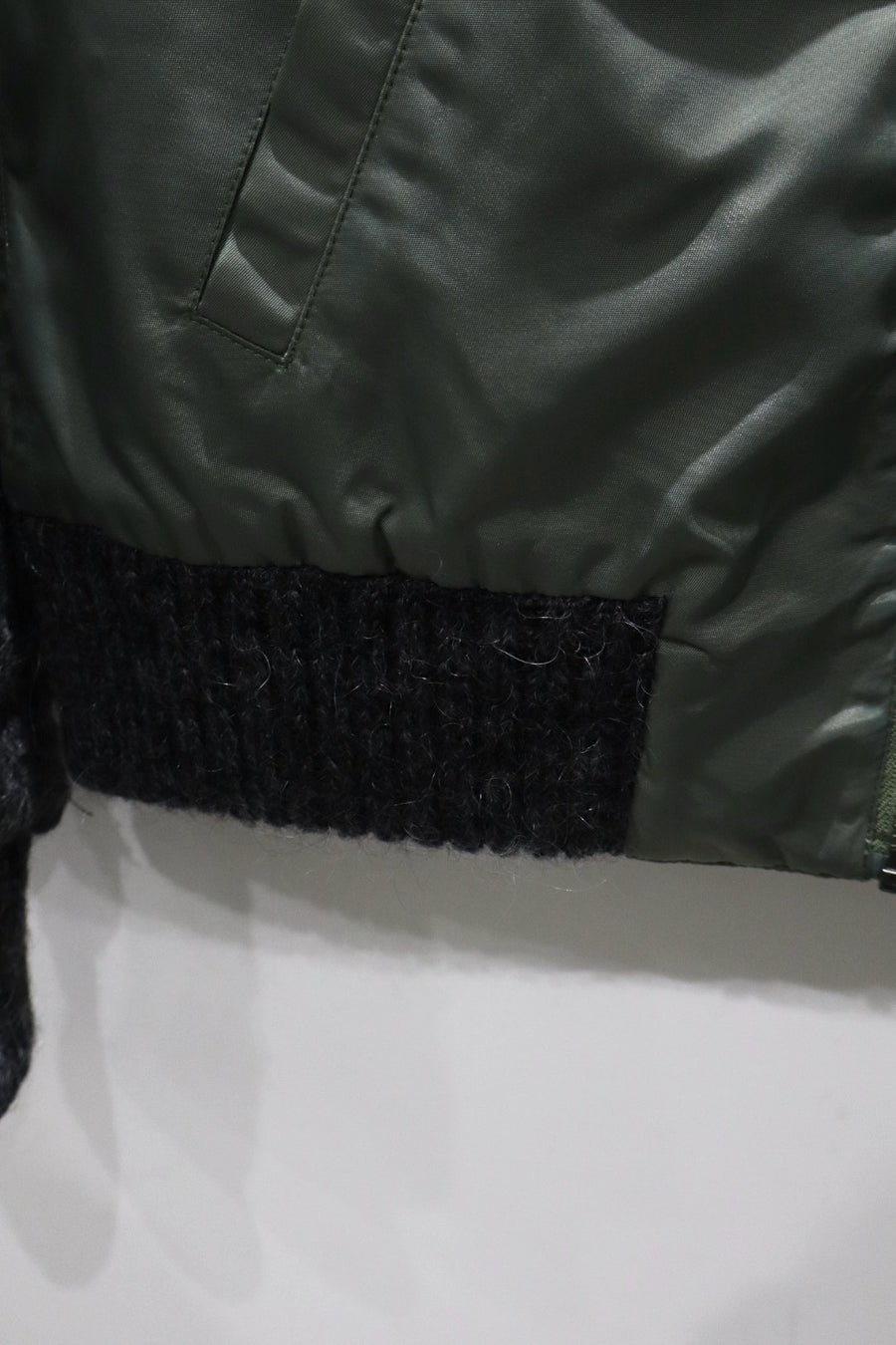 Oscar Ouyang  BOMBER JACKET WITH FAUX FUR SLEEVES AND COLLAR