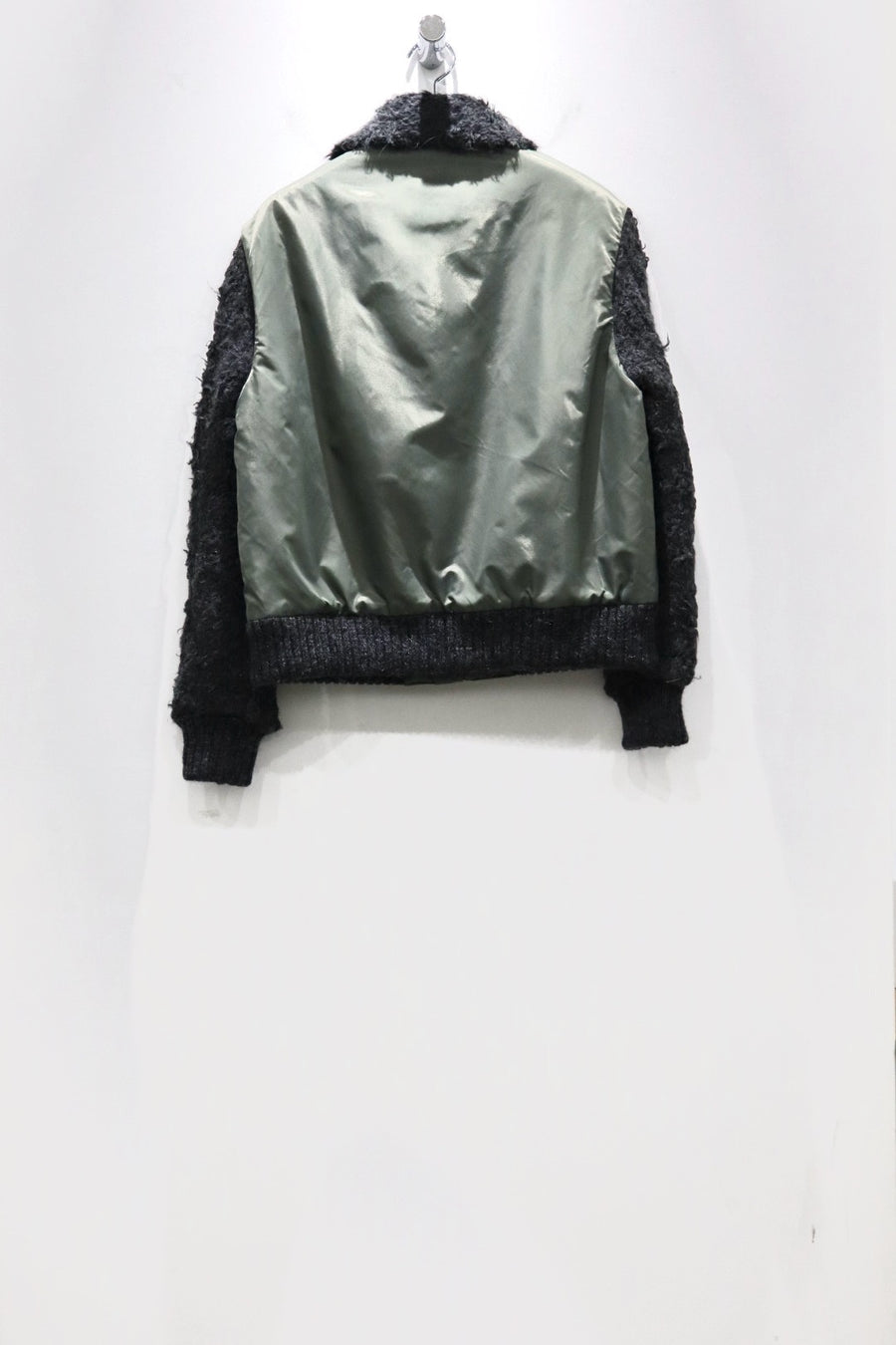 Oscar Ouyang  BOMBER JACKET WITH FAUX FUR SLEEVES AND COLLAR