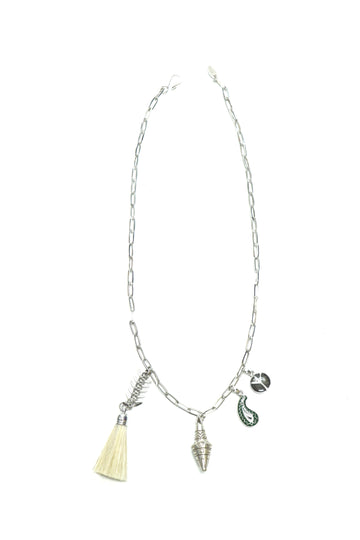 TOGA VIRILIS  Fringe chain necklace