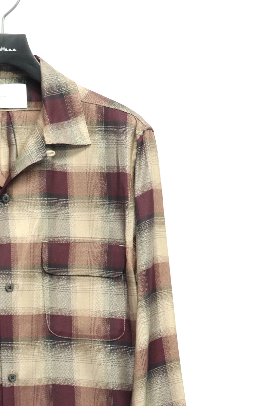 SUGARHILL  PLAID OPEN COLLOR SHIRTS(WINE RED)