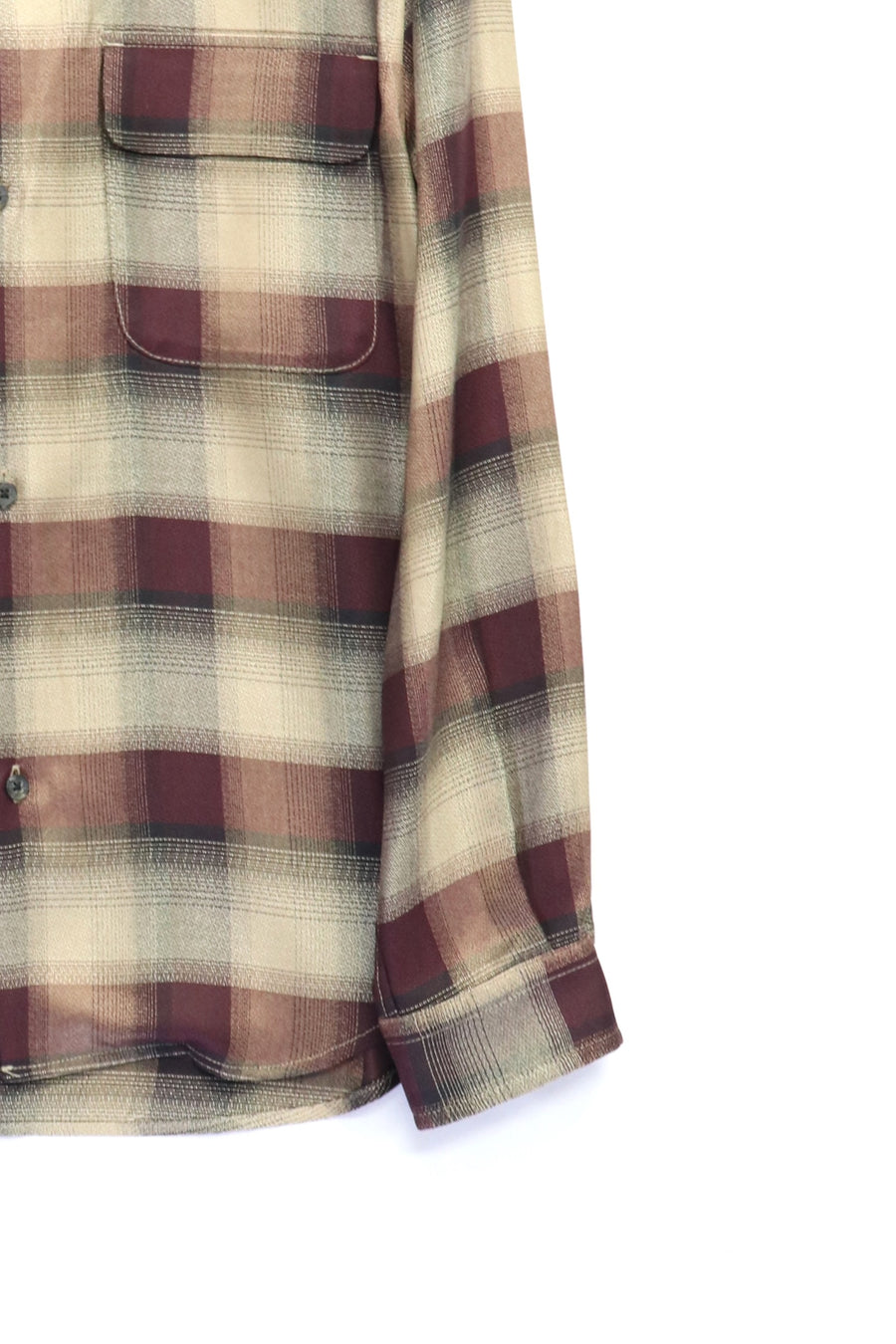SUGARHILL  PLAID OPEN COLLOR SHIRTS(WINE RED)