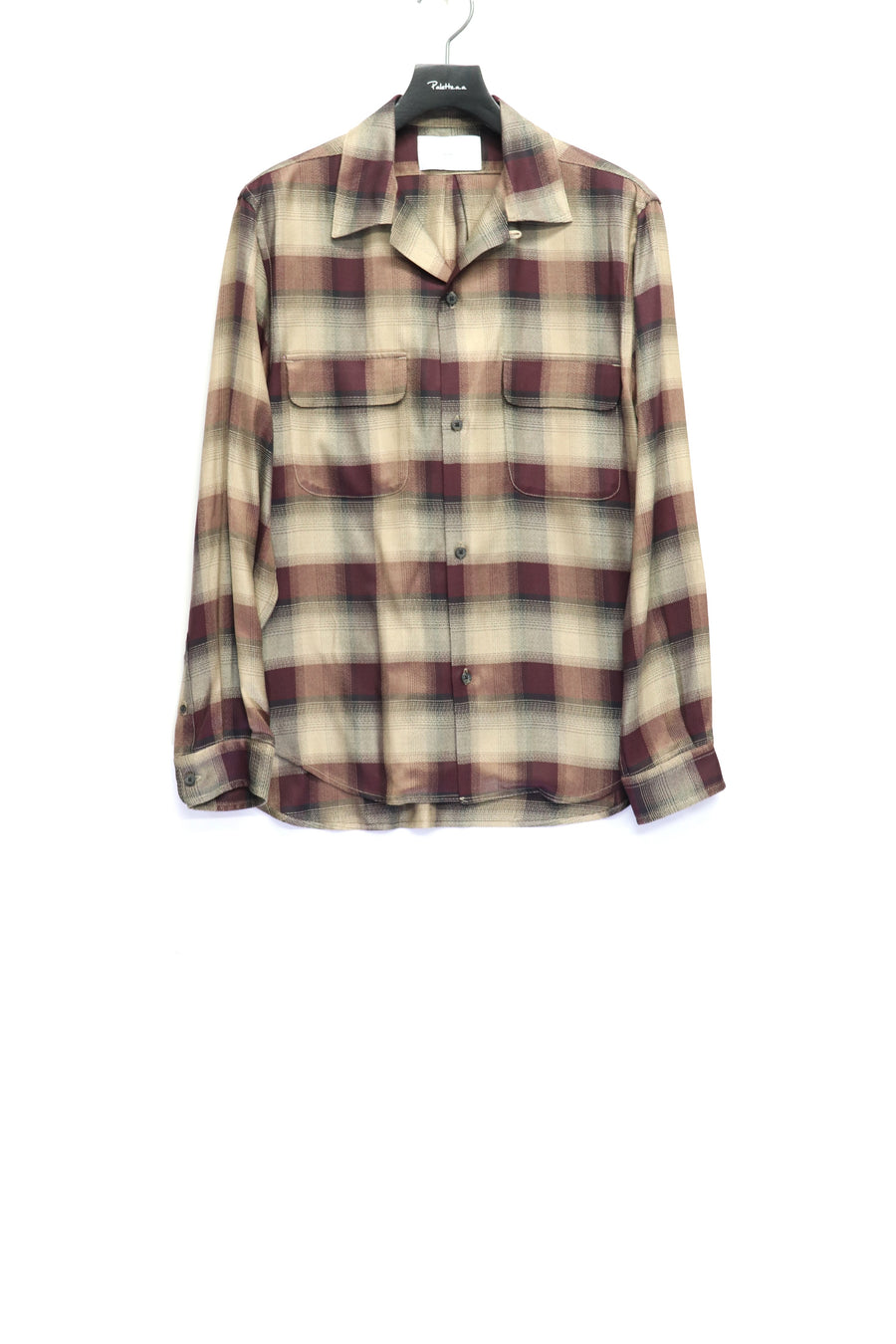 SUGARHILL  PLAID OPEN COLLOR SHIRTS(WINE RED)