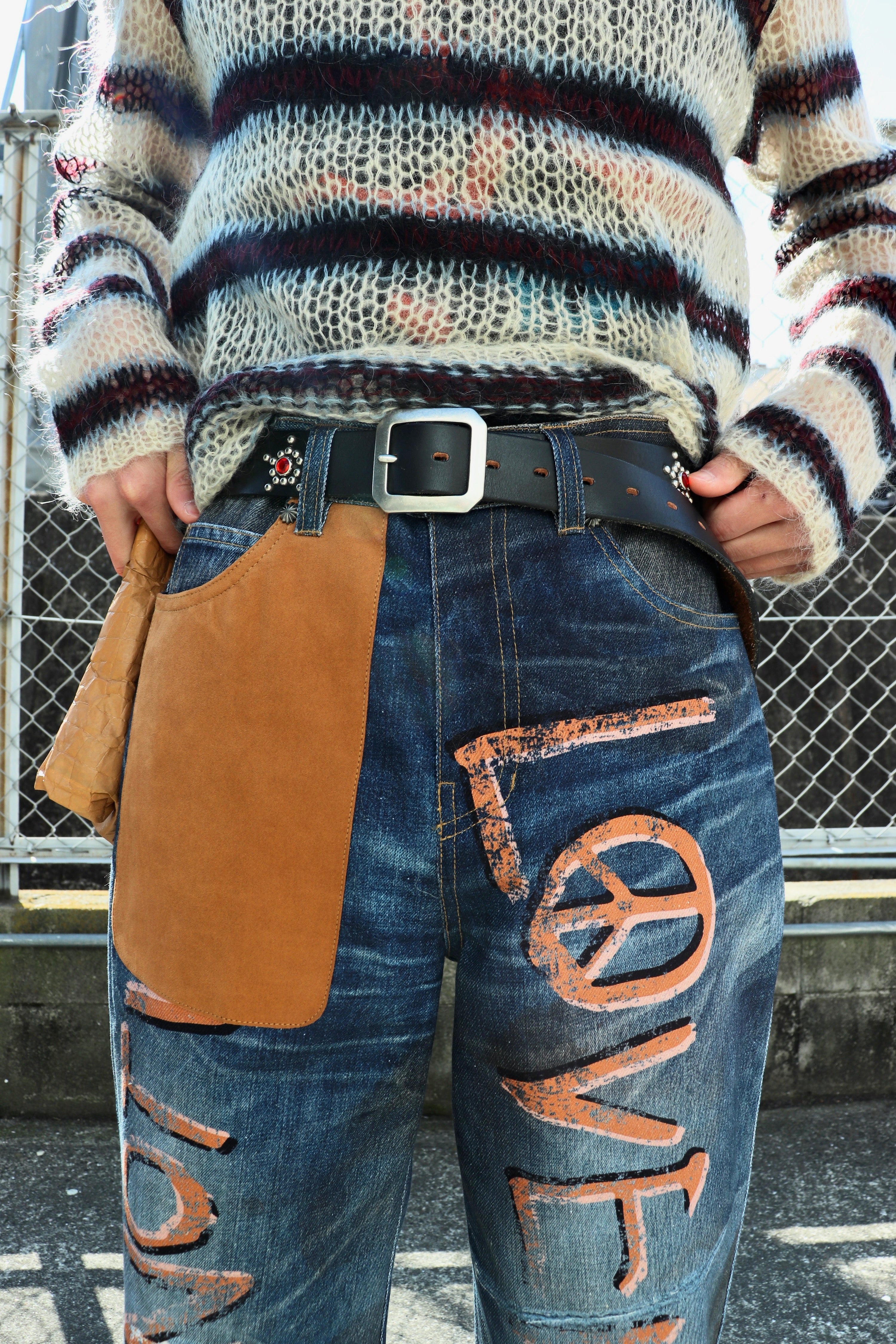 ANDERSSON BELL(アンダースンベル)のLOVE PRINTED DENIM TROMPE L`OEIL