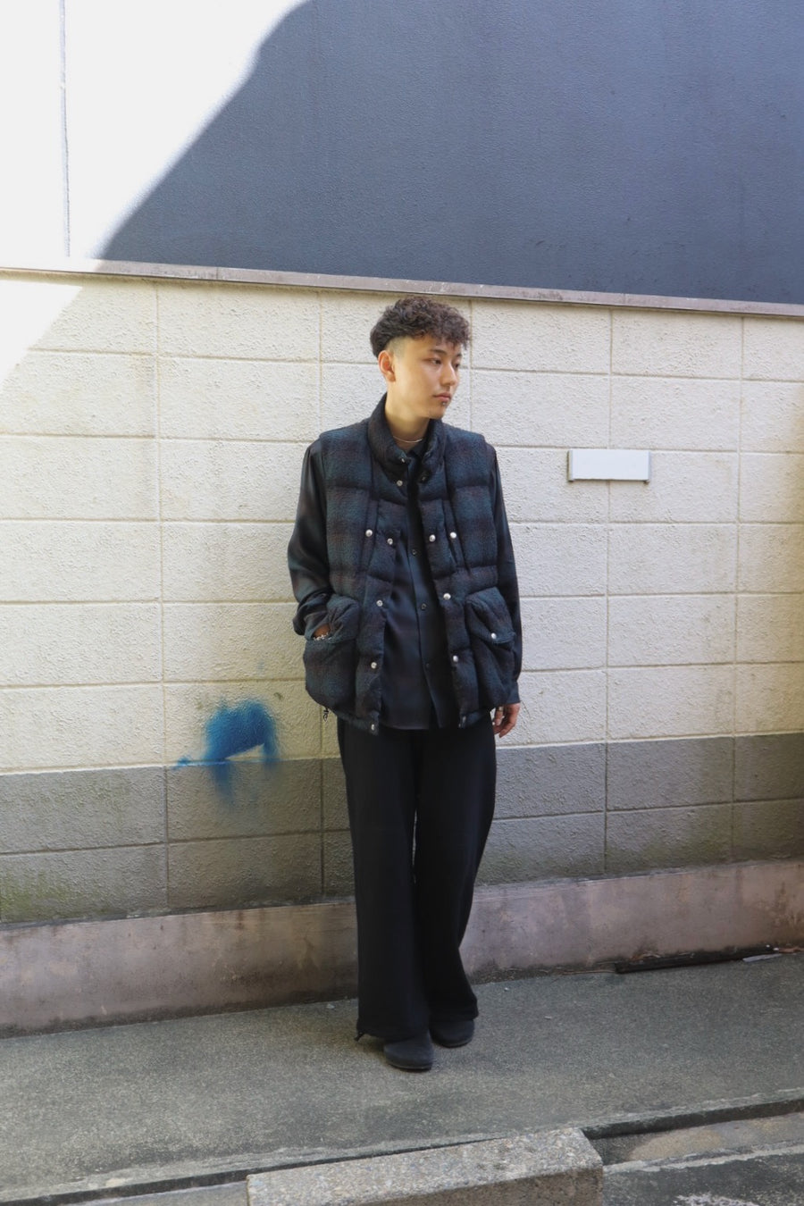 SUGARHILL  PLAID OPEN COLLOR SHIRTS(DEEP GREEN)