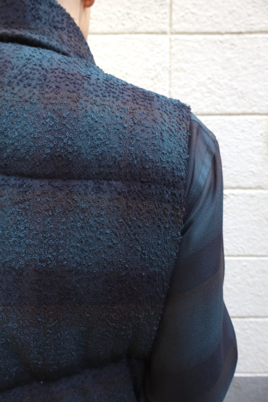 SUGARHILL  PLAID PUFFER REVERSIVLE VEST(DEEP GREEN × BLACK)