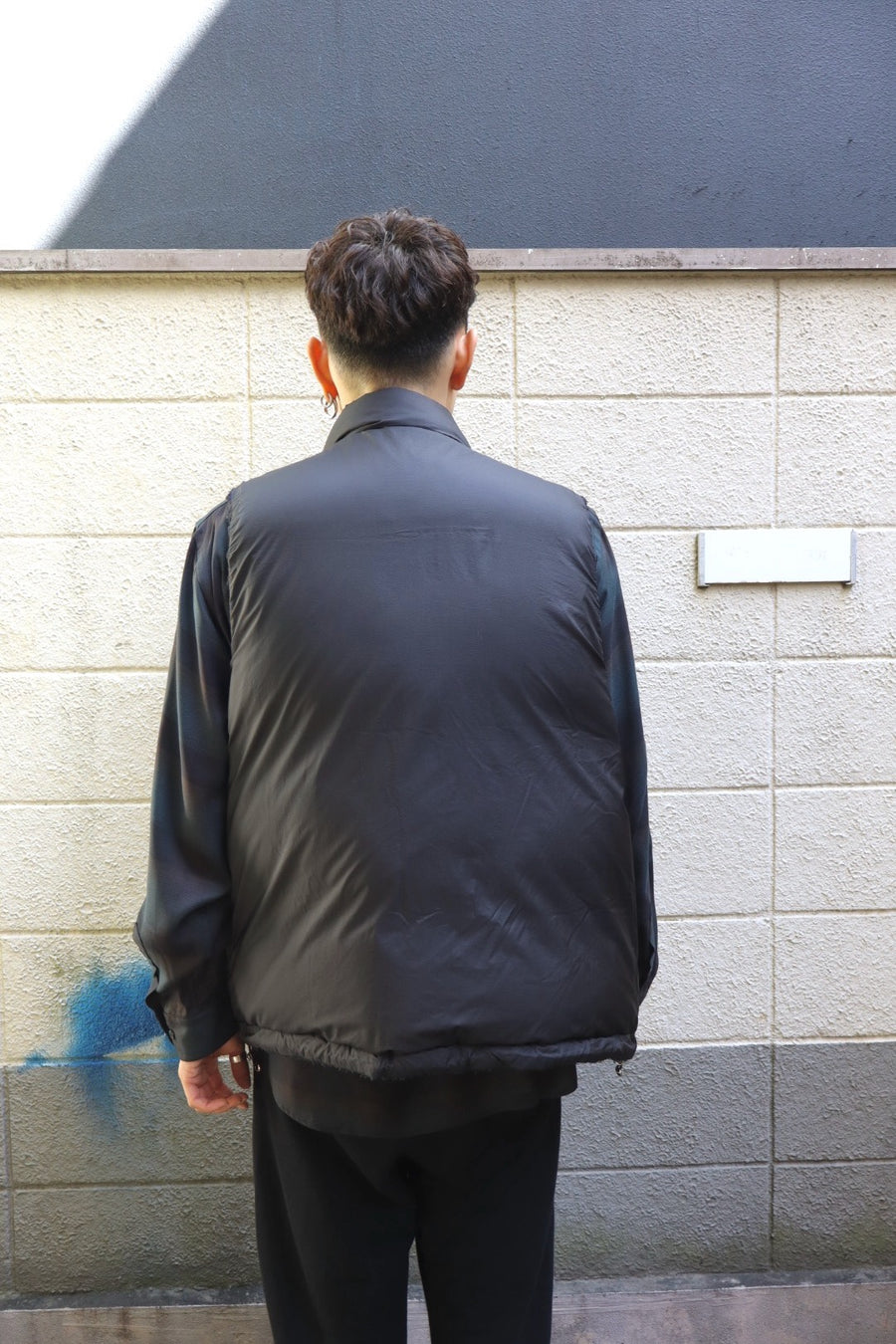 SUGARHILL  PLAID PUFFER REVERSIVLE VEST(DEEP GREEN × BLACK)