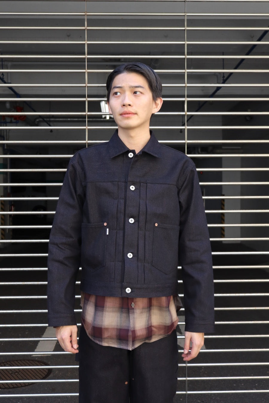 SUGARHILL  TWISTED HEATHER DENIM JACKET(RED × BLACK)