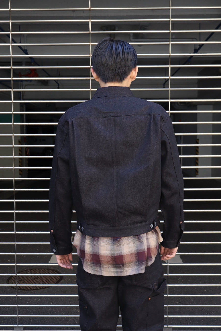 SUGARHILL  TWISTED HEATHER DENIM JACKET(RED × BLACK)