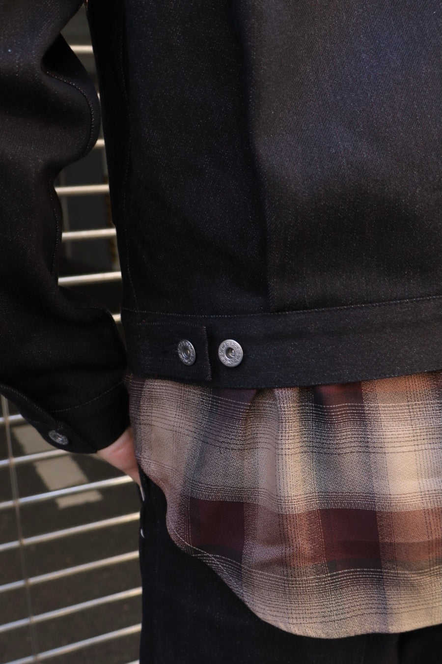 SUGARHILL  TWISTED HEATHER DENIM JACKET(RED × BLACK)