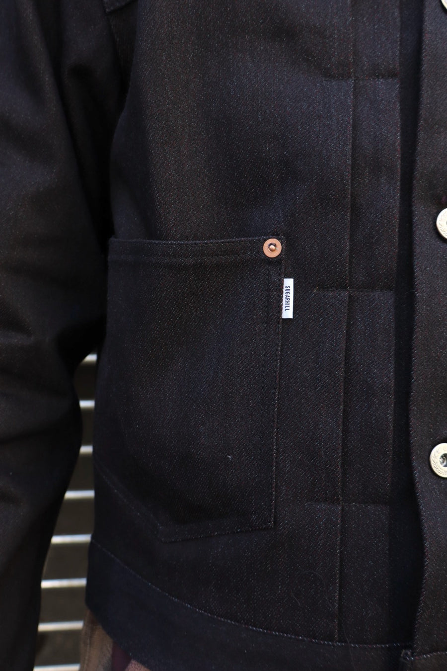 SUGARHILL  TWISTED HEATHER DENIM JACKET(RED × BLACK)