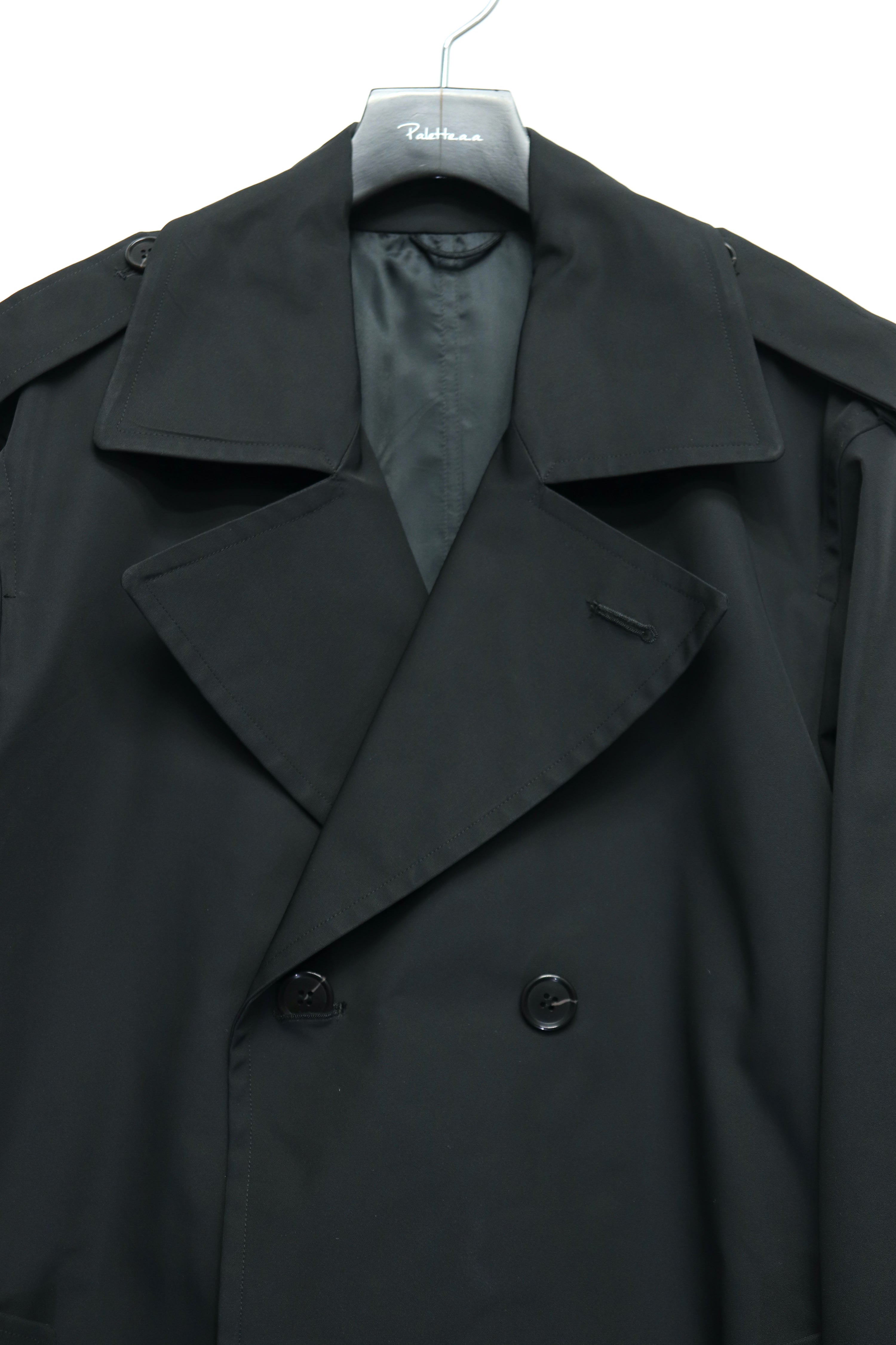 【TOGA VIRILIS】 Jacquard long coat Toga ViriLIS TRENCH COAT With FUR BLACK mail order | Palette Art