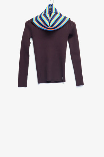 SUNNEI  FOLDED TOP(BURNT AUBERGINE)