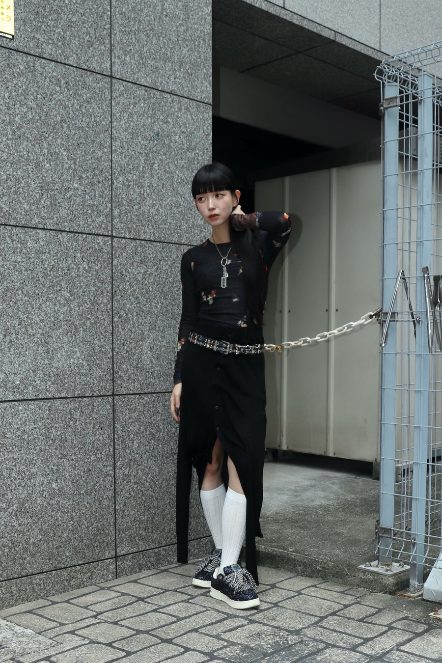 GANNI  Double Eyelet Belt Check Safety Pin