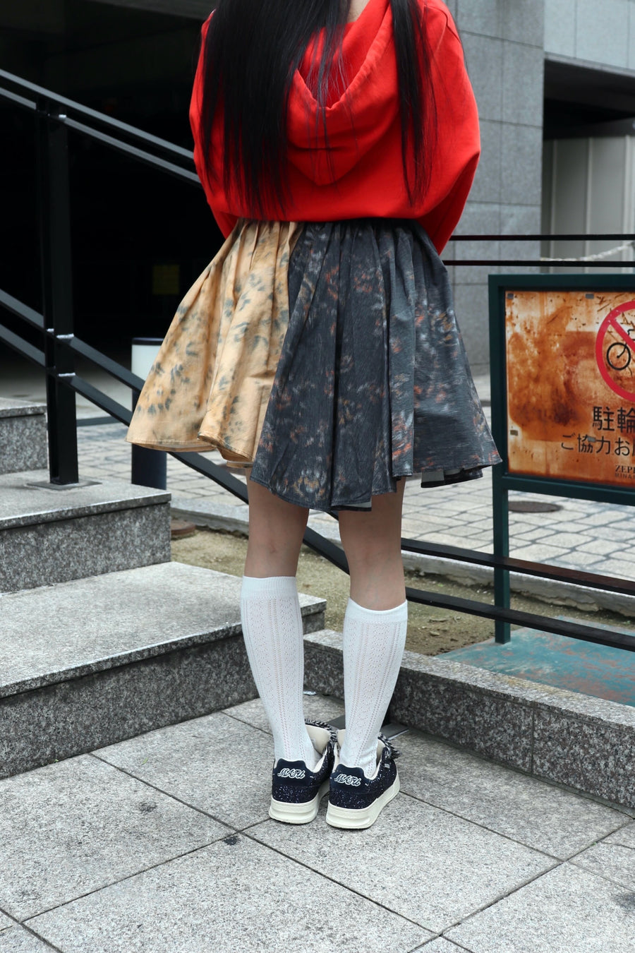 GANNI  Printed Stretch Cotton Draped Mini Skirt