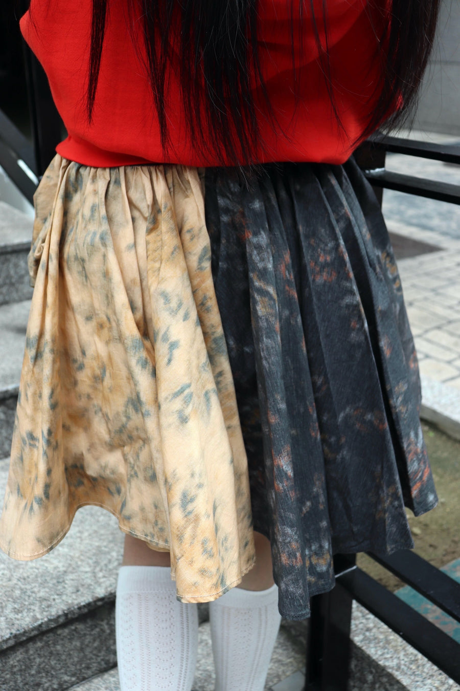 GANNI  Printed Stretch Cotton Draped Mini Skirt