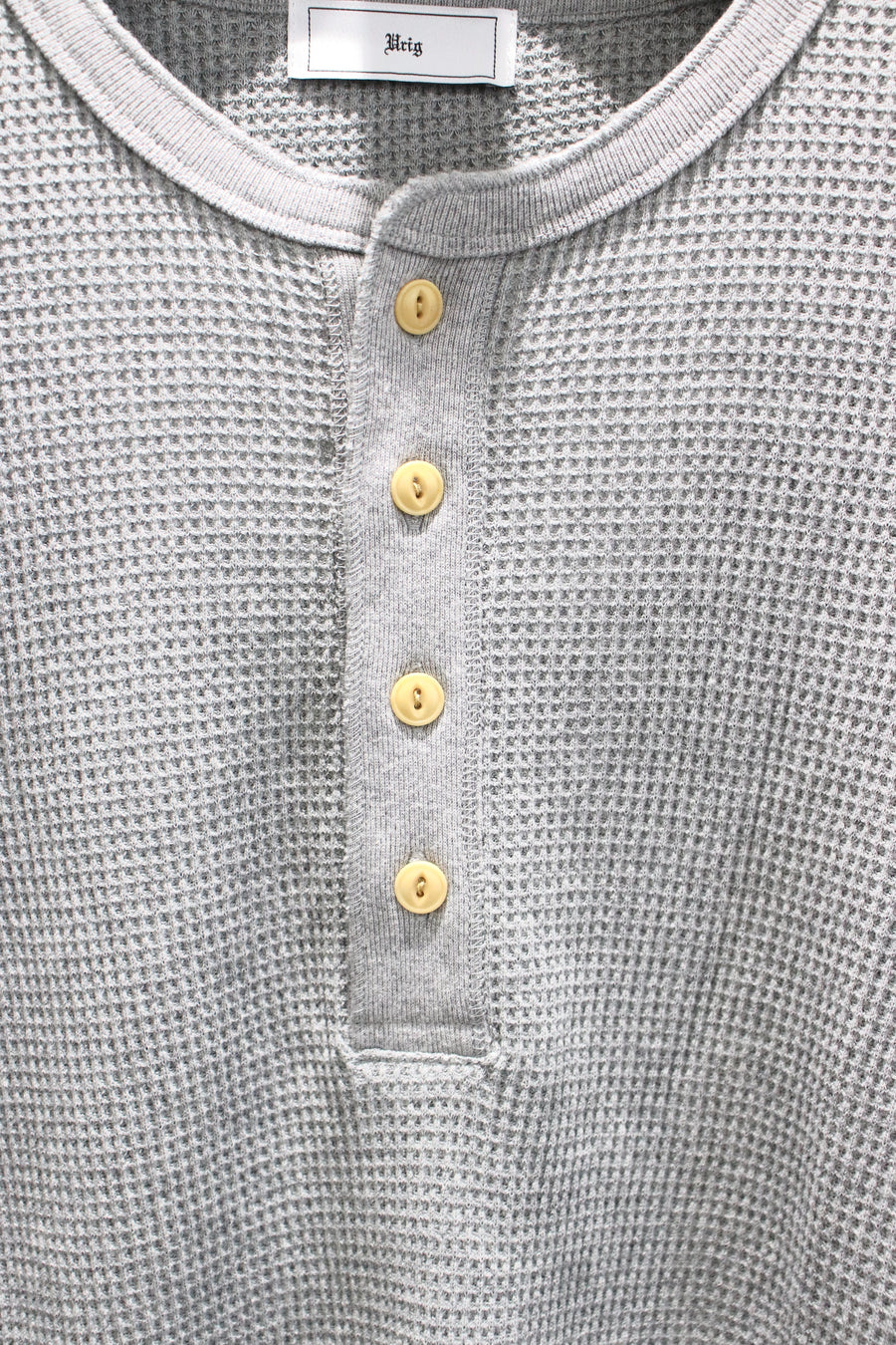 Urig  2024aw 4B HENRYNECK WAFFLE LS(L.GRAY)