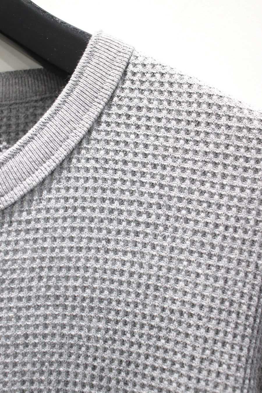 Urig  2024aw 4B HENRYNECK WAFFLE LS(L.GRAY)