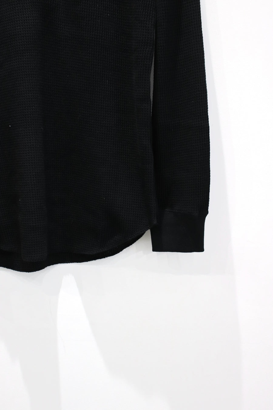 Urig  2024aw 4B HENRYNECK WAFFLE LS(BLACK)