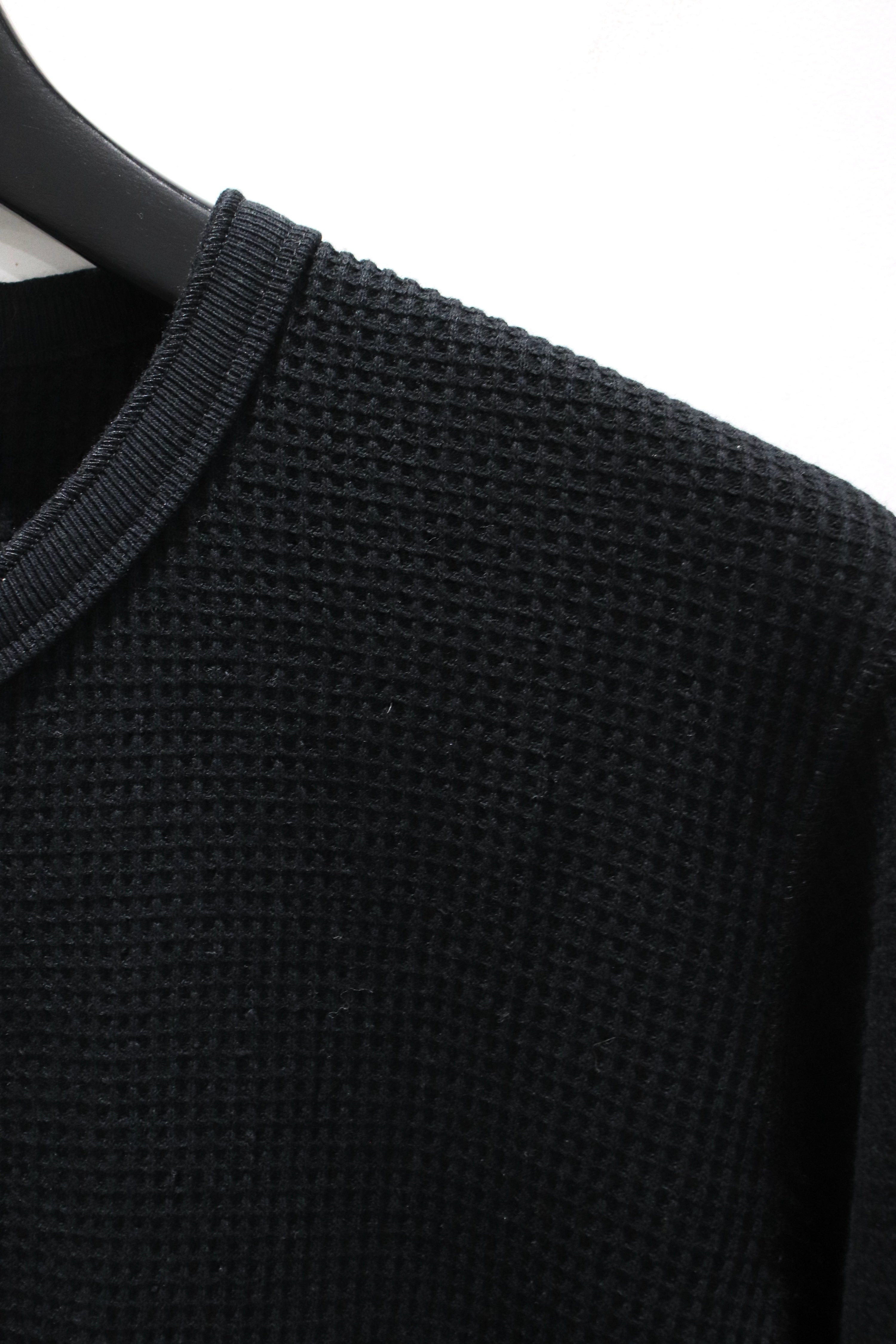 Urig（ウーリッヒ）の4B HENRYNECK WAFFLE LS BLACK（ヘンリーネック 