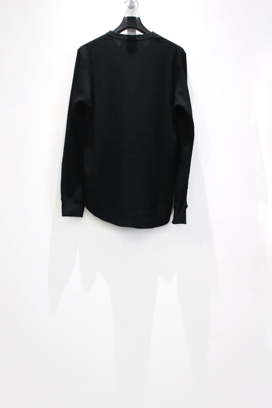 Urig  2024aw 4B HENRYNECK WAFFLE LS(BLACK)