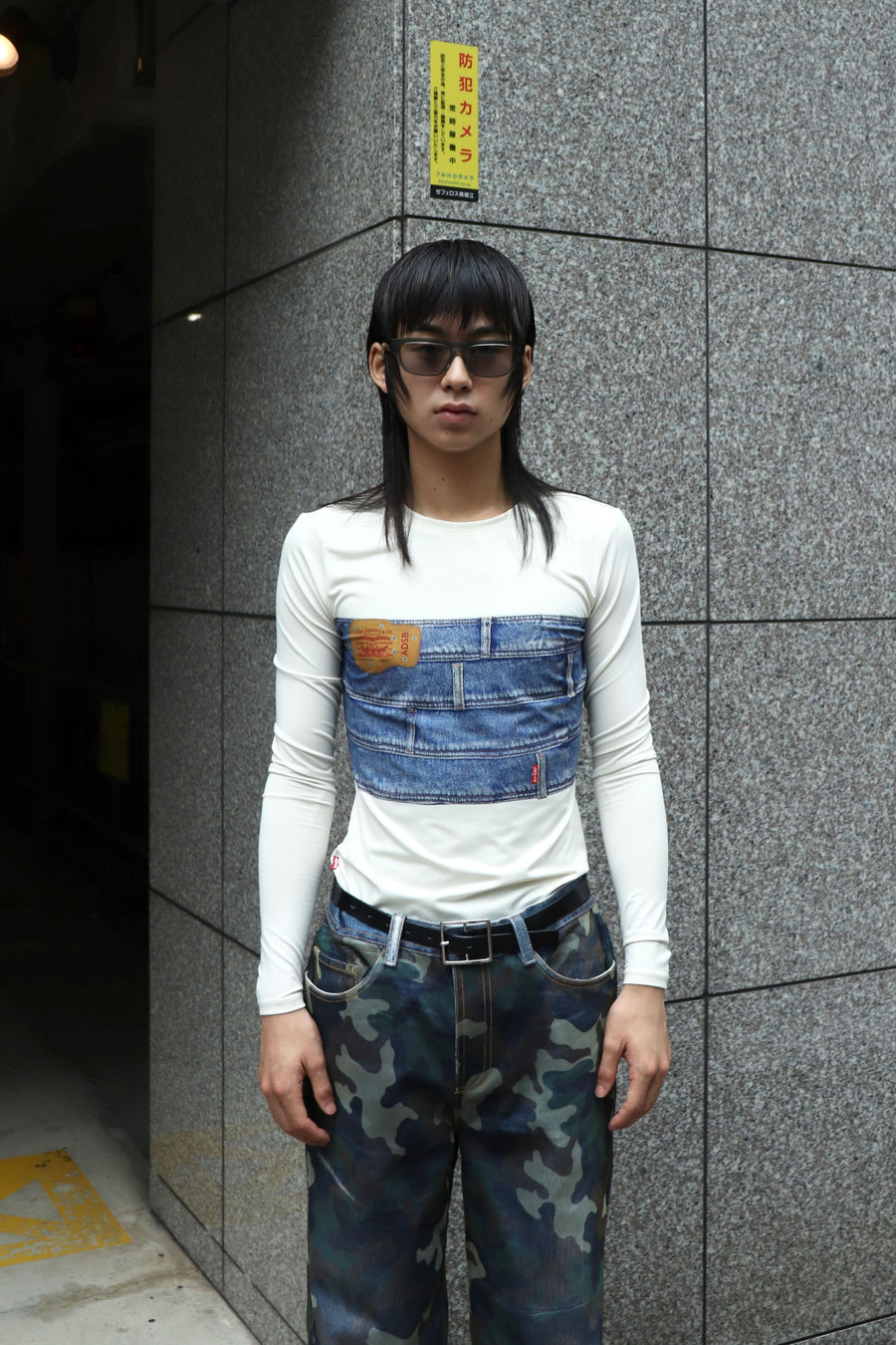 ANDERSSON BELL  LEVIS X ADSB SECOND SKIN TOP(DENIM PRINT)