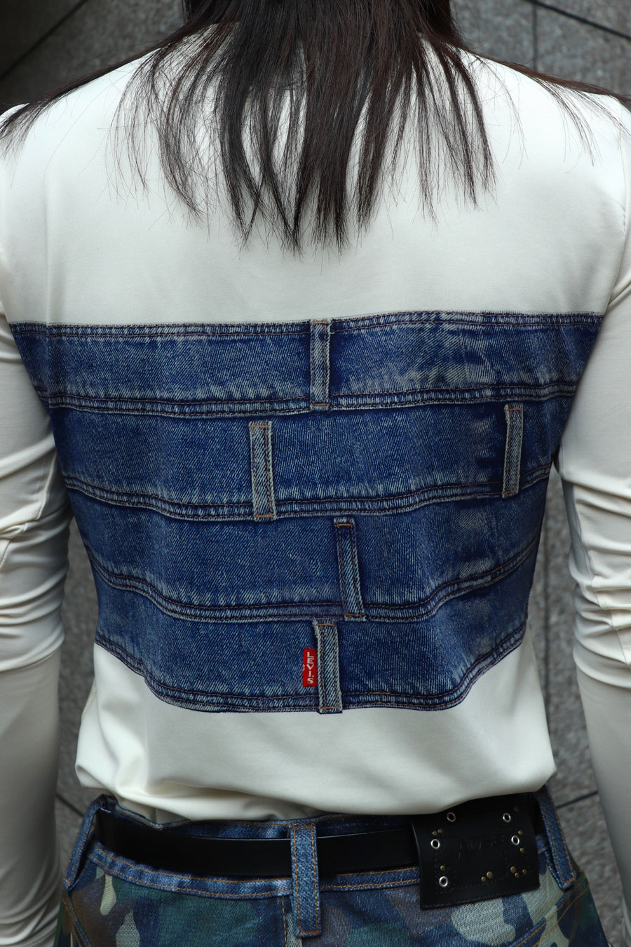 ANDERSSON BELL  LEVIS X ADSB SECOND SKIN TOP(DENIM PRINT)