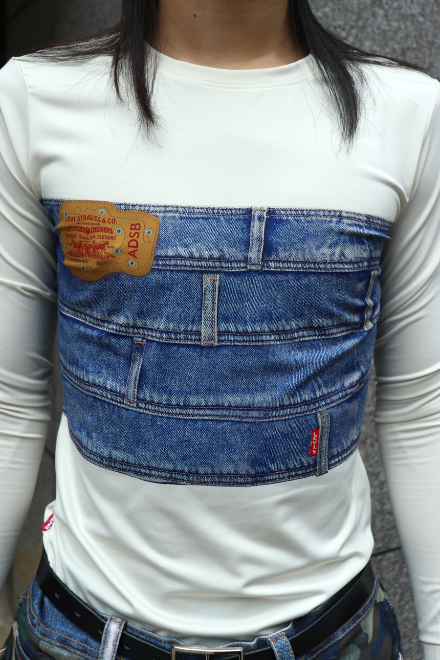 ANDERSSON BELL  LEVIS X ADSB SECOND SKIN TOP(DENIM PRINT)