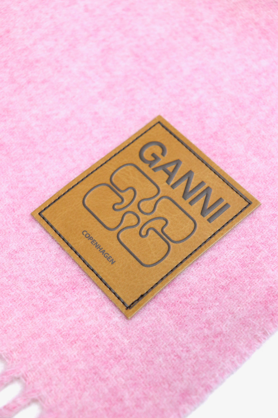 GANNI  Double Face Wool Solid Scarf(Mauve Morn)