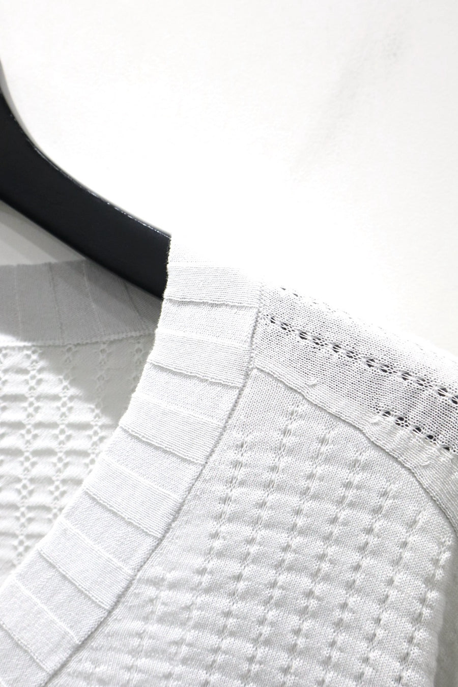 RIKU UMEHARA  WAFFLE V NECK KNIT PULLOVER(GRAY)