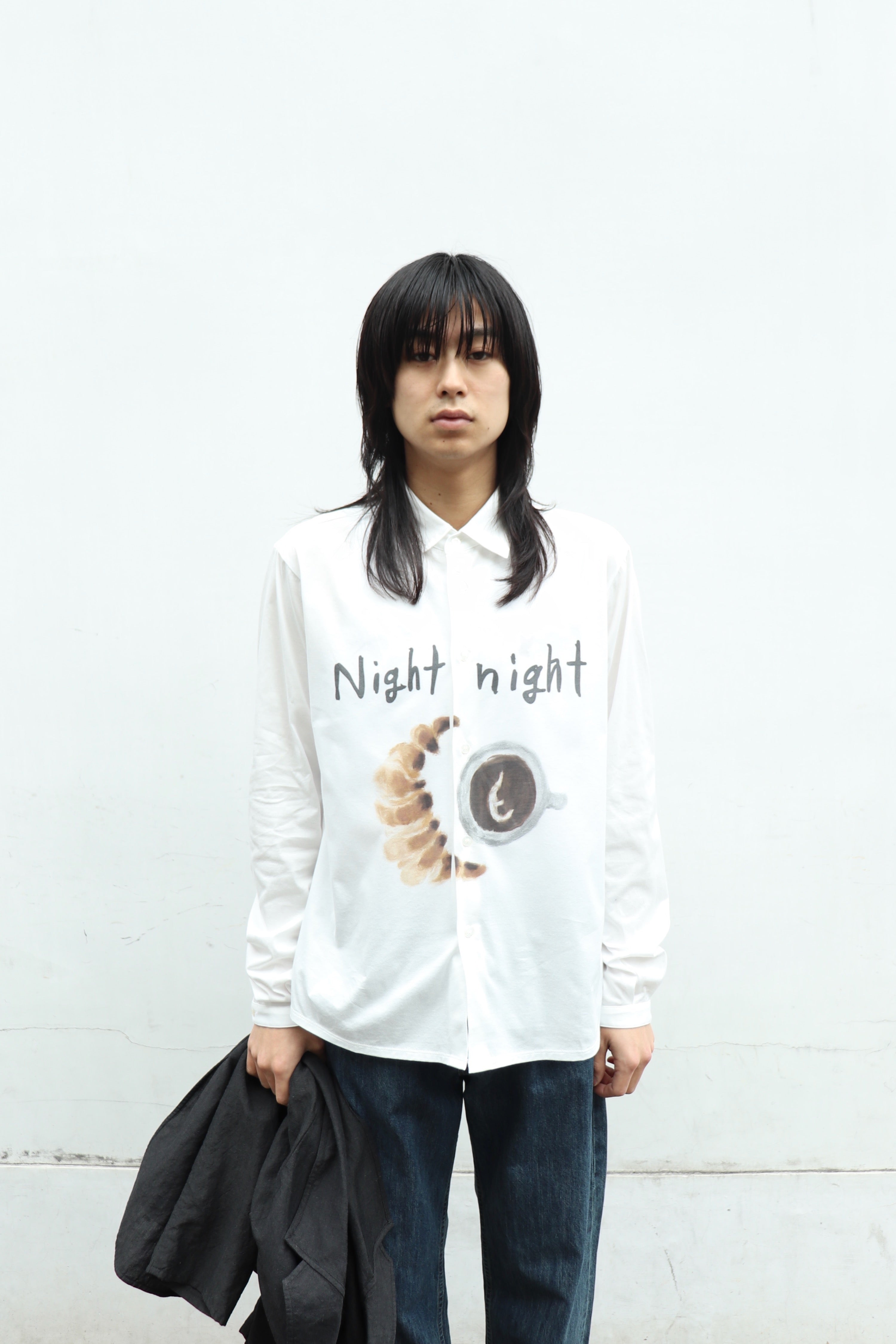 SHINYAKOZUKA(シンヤコヅカ)のHENRY CUFFS SHIRT WITH PRINTING WHITE