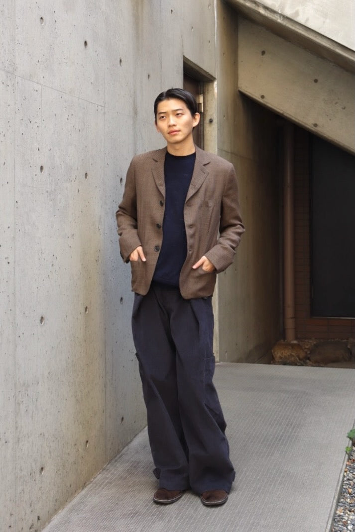 Oscar Ouyang  CROSS SWORDS CORDUROY TROUSERS(NAVY)
