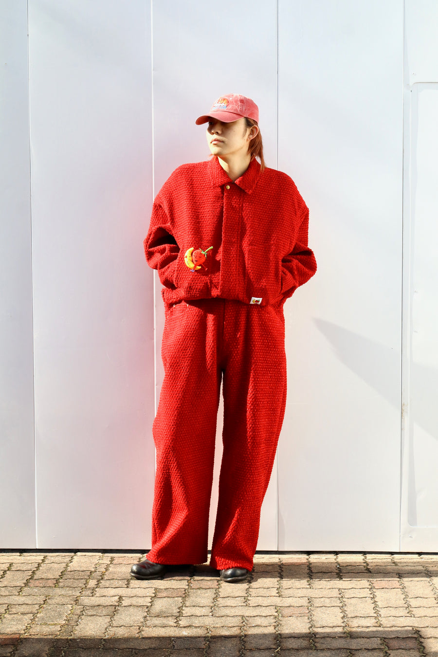 希少✨ヒューゴボス ダブルテーラードジャケット シルク スイス製 派手カラー 赤 doublet(ダブレット)のSTRAWBERRY WORK JACKET FIELD WORK JACKETの
