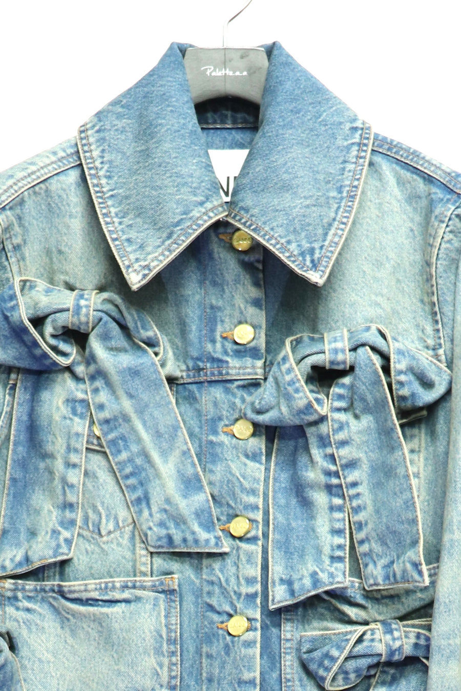 GANNI(ガニー)のTint Rigid Denim Bow Jacket Mid Blue Vintageの通販