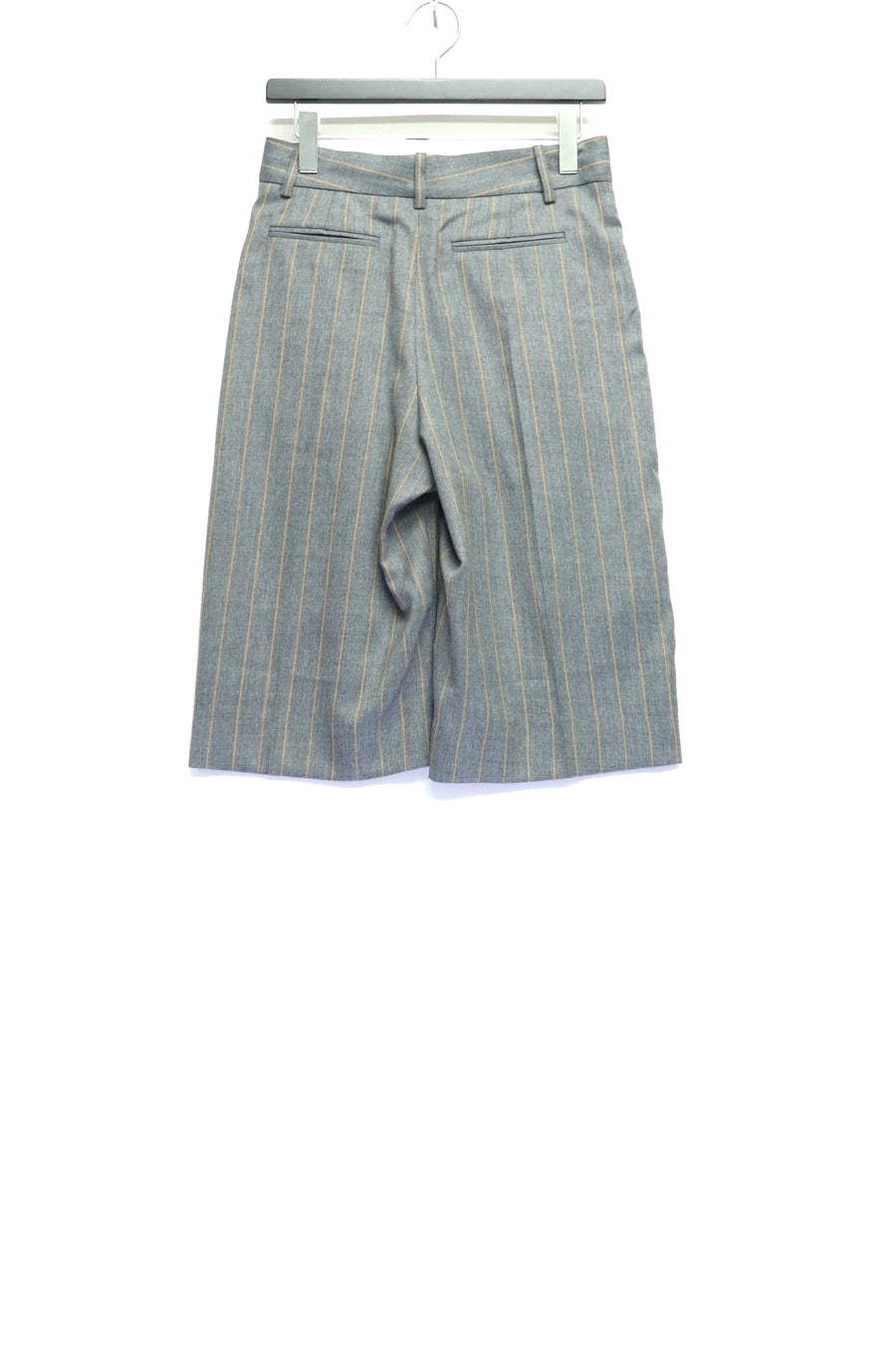 GANNI(ガニー)のWool stripe wrap shorts Pewter Melangeの通販