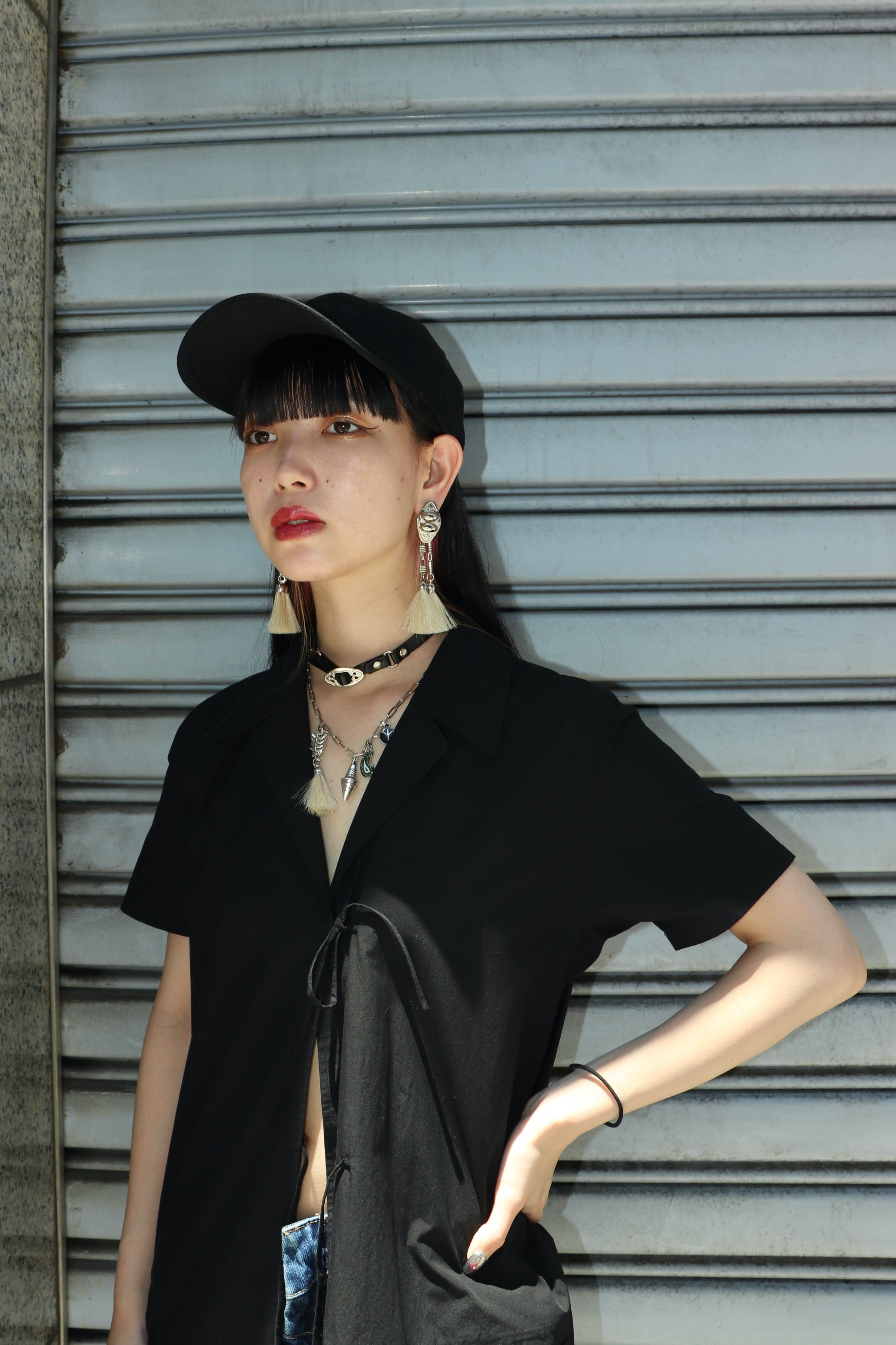 TOGA VIRILIS Fringe chain necklace