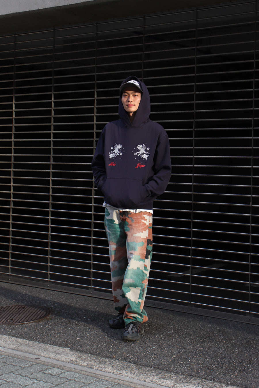 FAF  CAMO AGED DENIM PANTS