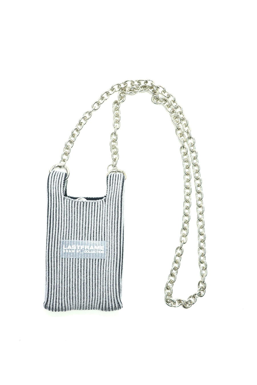 LASTFRAME  KYOTO METALLIC MARKET BAG MICRO(SILVER BLACK)