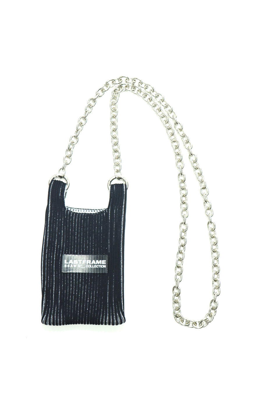 LASTFRAME  KYOTO METALLIC MARKET BAG MICRO(BLACK SILVER)