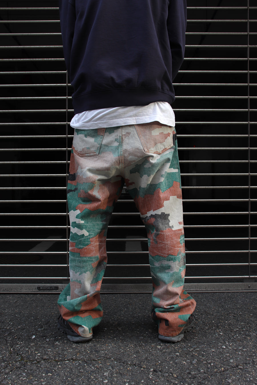 FAF  CAMO AGED DENIM PANTS