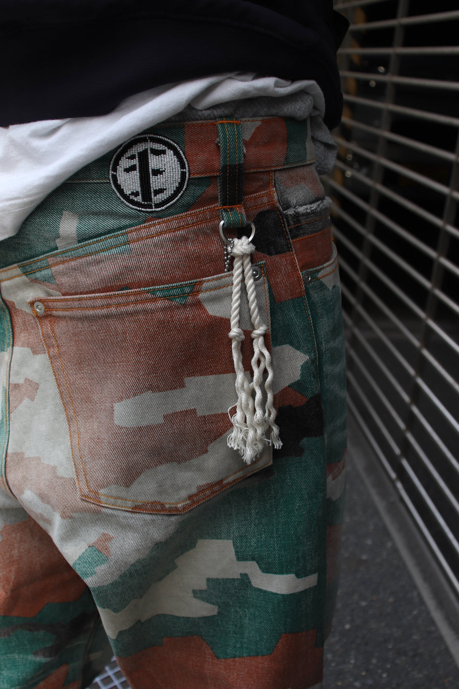 FAF  CAMO AGED DENIM PANTS