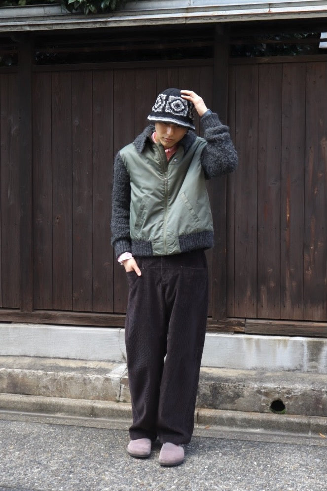 Oscar Ouyang  BOMBER JACKET WITH FAUX FUR SLEEVES AND COLLAR