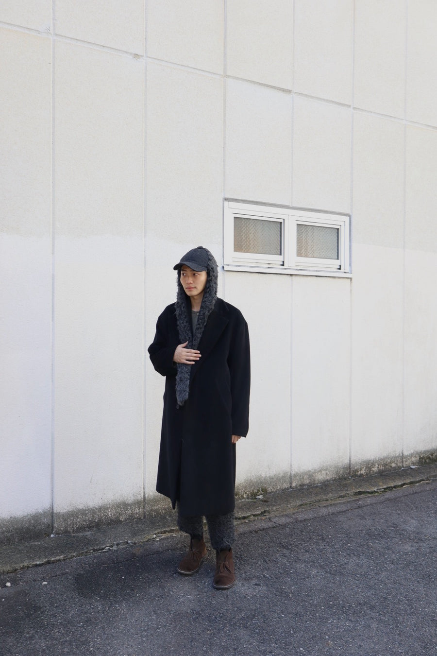 Oscar Ouyang  ALPACA KNIT HARRIS TWEED TROUSERS