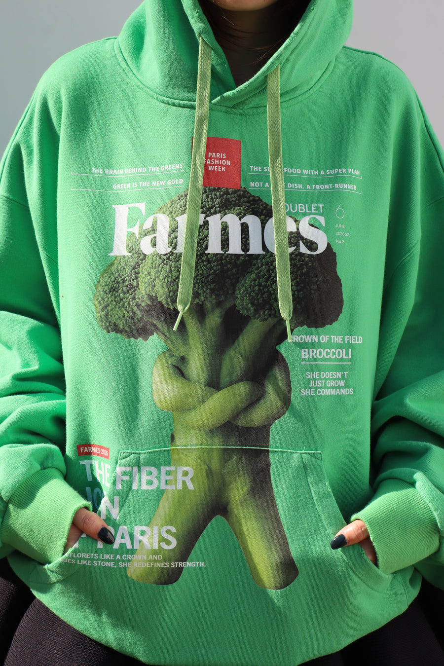 doublet 野菜パーカー doublet(ダブレット)のFARMES MAGAZINE COVER HOODIE GREENの通販