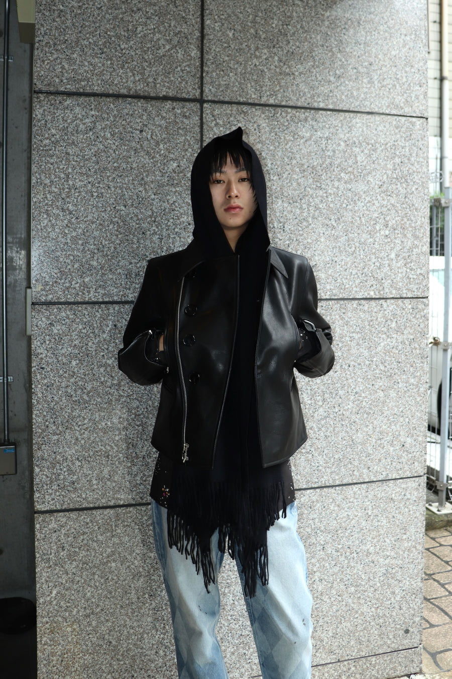 LEH  Pure Cashmere Shawl(Ink Black)