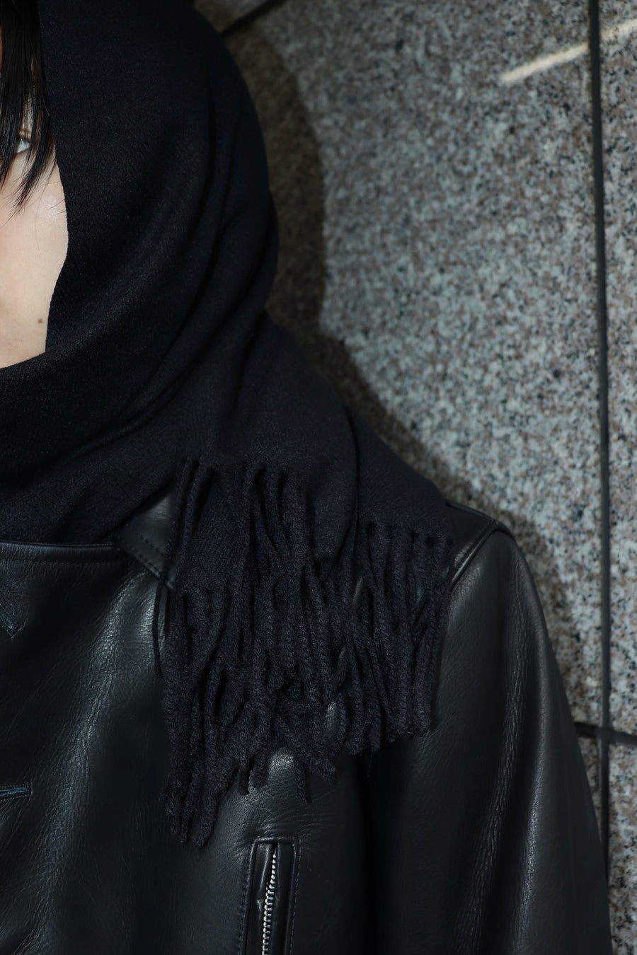 LEH  Pure Cashmere Shawl(Ink Black)