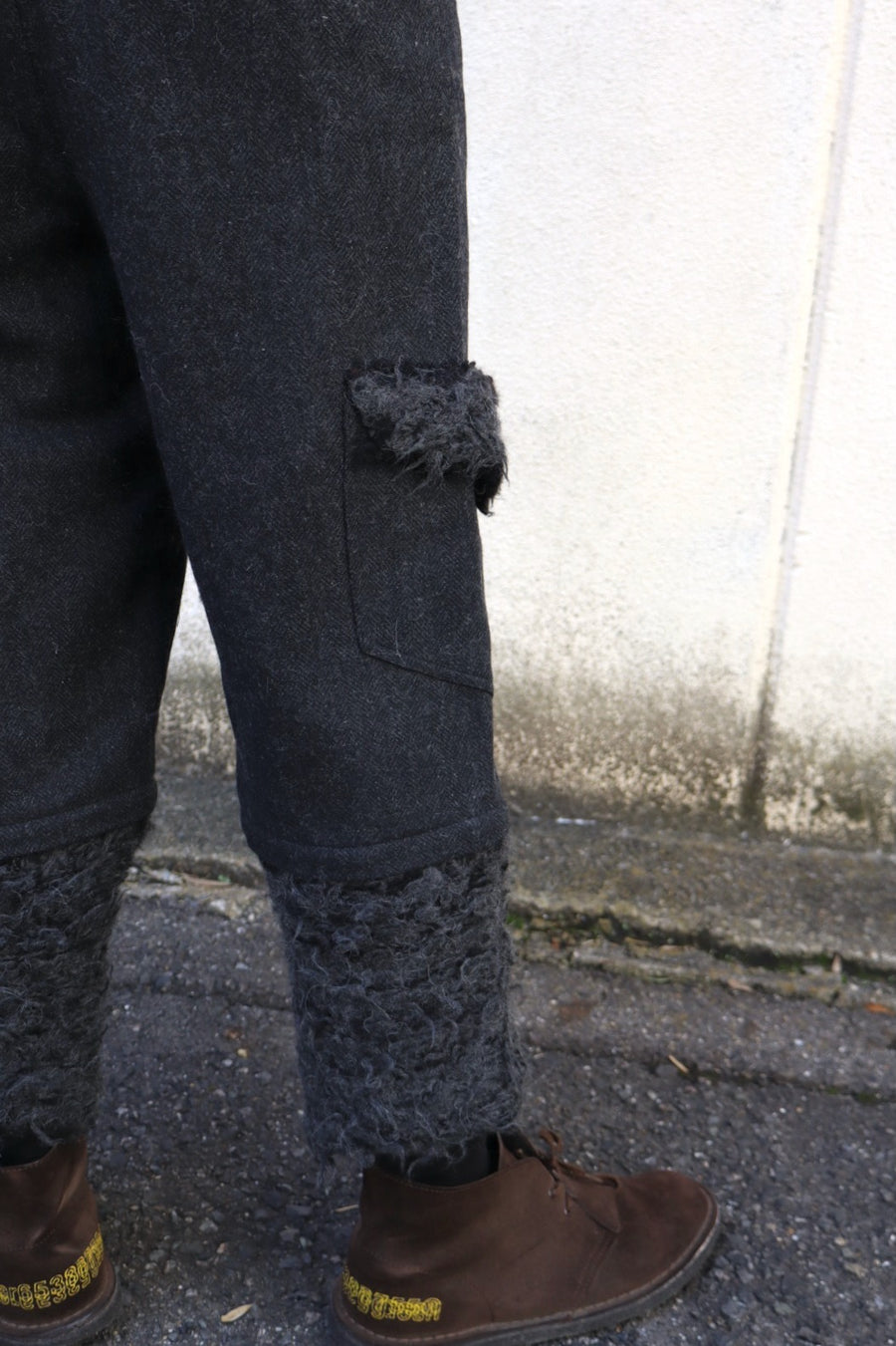 Oscar Ouyang  ALPACA KNIT HARRIS TWEED TROUSERS