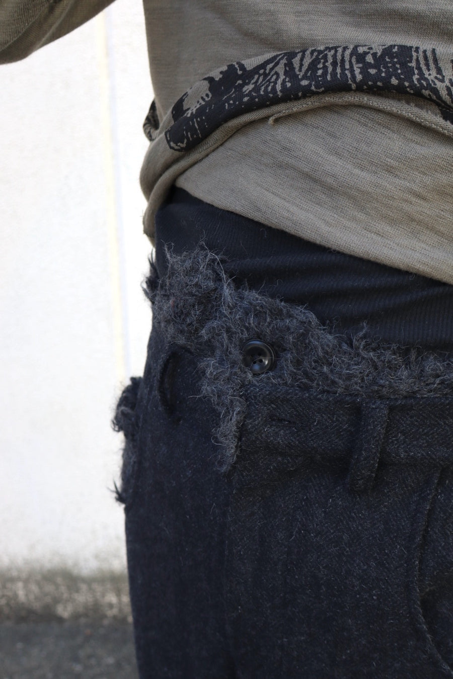 Oscar Ouyang  ALPACA KNIT HARRIS TWEED TROUSERS