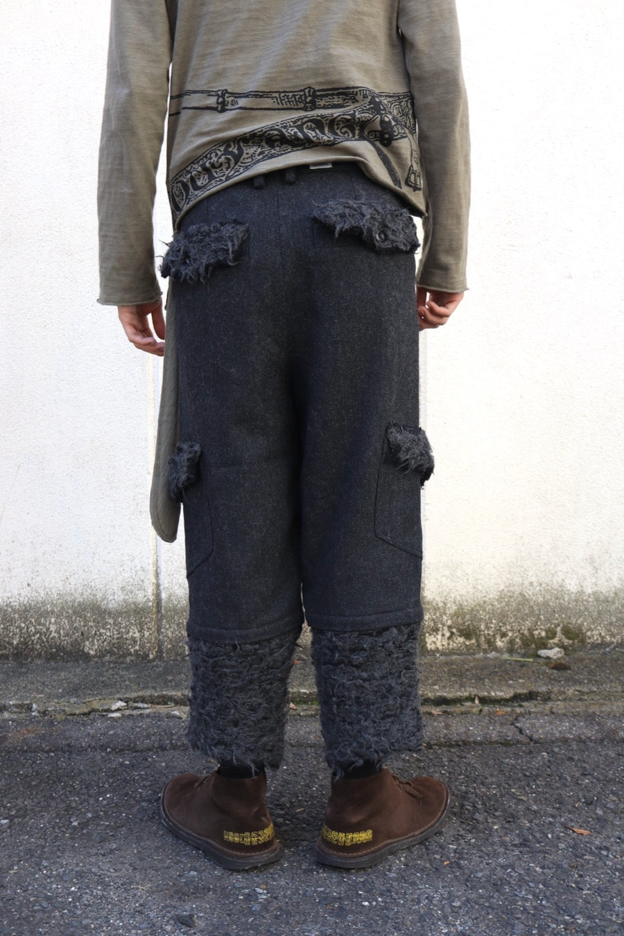 Oscar Ouyang  ALPACA KNIT HARRIS TWEED TROUSERS