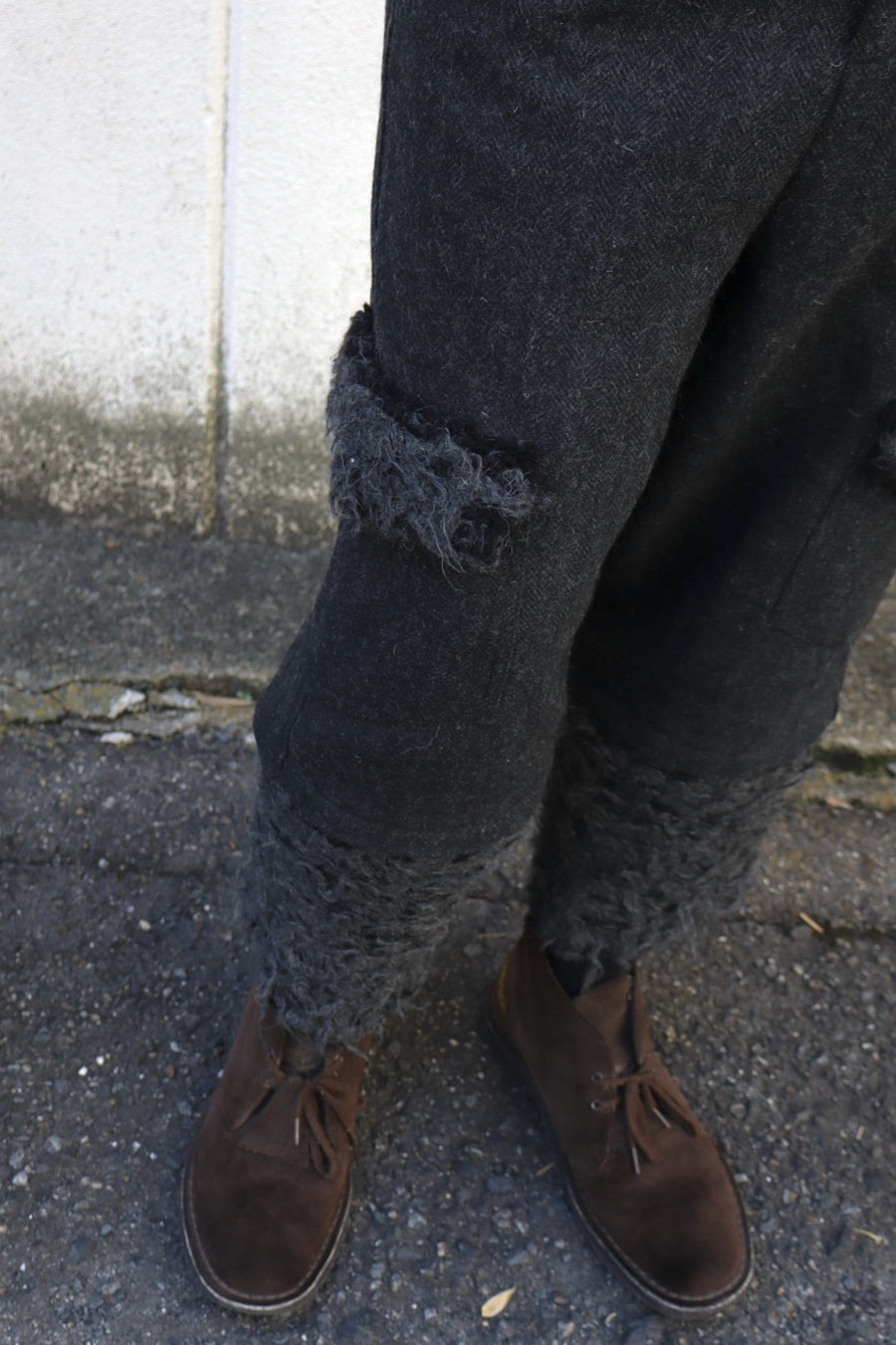 Oscar Ouyang  ALPACA KNIT HARRIS TWEED TROUSERS